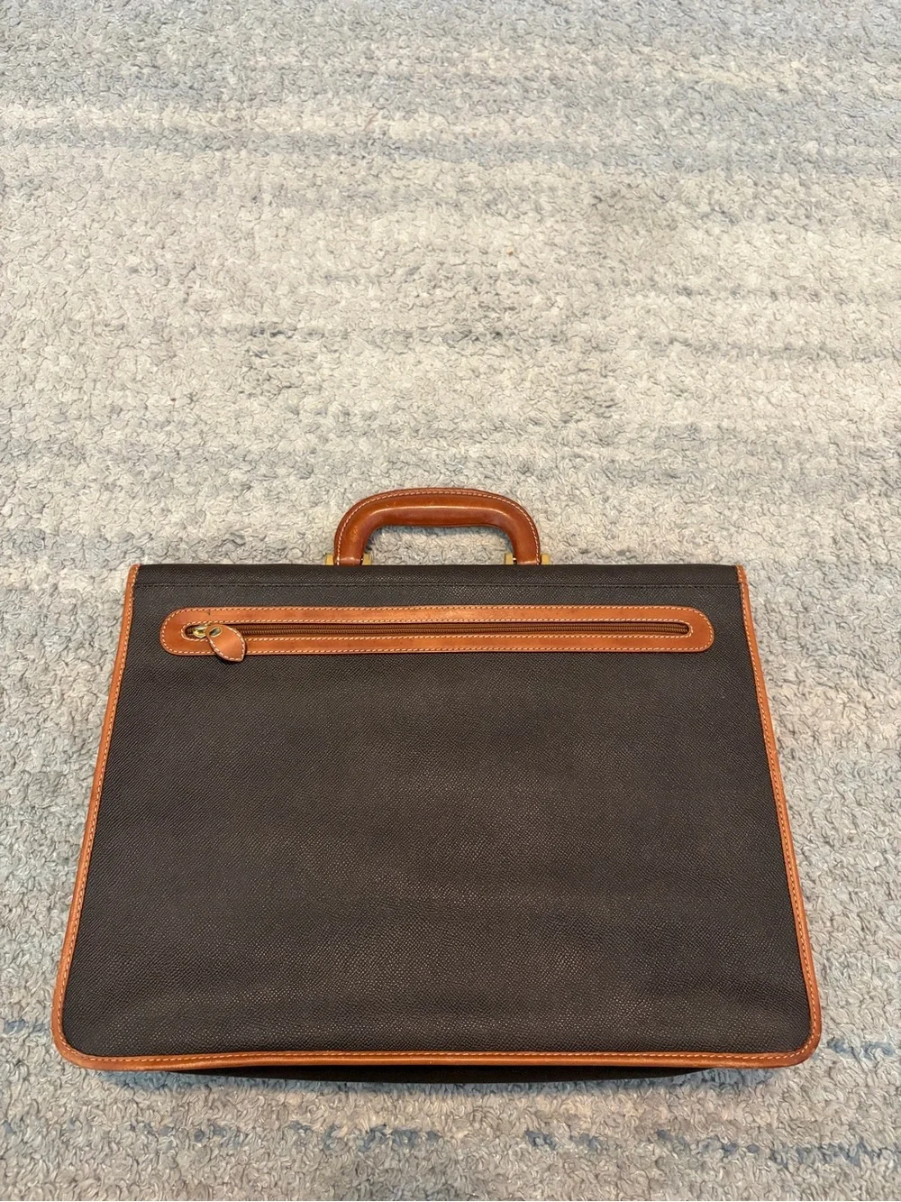Stefano Dassi Brown Leather Trim Briefcase Laptop Attache Portfolio Bag